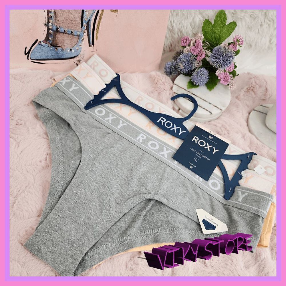 NWT {Roxy} Chic Essentials:  Pack of 3 Hipsters, LARGE NWT
